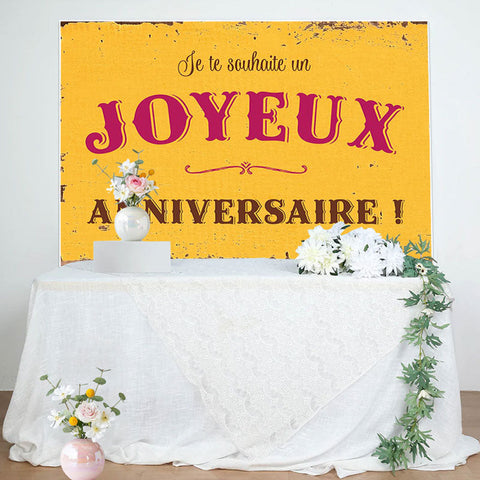 Toile de fond heureux anniversaire ancien jaune