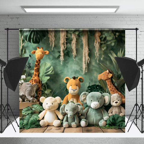 Cake Smash Jungle Monstre Safari Animal Poupée Toile de fond