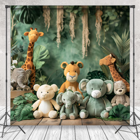 Cake Smash Jungle Monstre Safari Animal Poupée Toile de fond