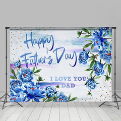 Bleu Floral je Amour Toi Heureux Pères Jour Toile de fond