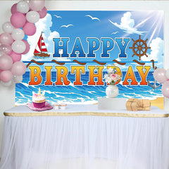 Lofaris Toile de fond pour anniversaire marin avec bateau et ancre, magnifique décor de fête pour enfants et séance photo