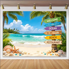 Lofaris Toile de fond de photographie paysage de plage tropicale, ciel bleu et sable blanc, décor paradisiaque pour studio photo et vacances