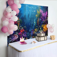 Lofaris Toile de fond de photographie sous-marine récif corallien coloré, magnifique arrière-plan aquatique pour studio photo professionnel