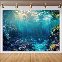 Lofaris Toile de fond de photographie sous-marine avec récif corallien, magnifique arrière-plan pour studio photo et décoration thématique