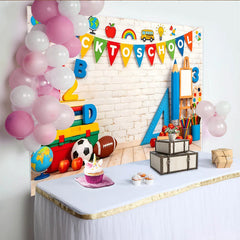 Lofaris Toile de fond pour la rentrée scolaire avec livres et fournitures, décor de studio photo pour enfants et événement scolaire