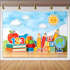 Lofaris Toile de fond de photographie pour l'apprentissage avec livres, chiffres et alphabet, éducatif pour enfants et studio photo