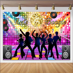 Lofaris Toile de fond de photographie pour fête disco avec boule à facettes et danseurs, lumineux pour soirée dansante et studio photo