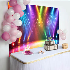 Lofaris Toile de fond de photographie avec lumières de scène colorées et étincelantes, arrière-plan pour fête, événement ou studio photo