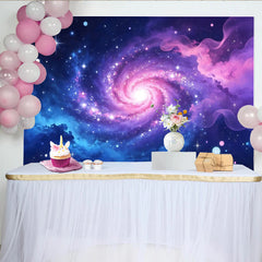 Lofaris Toile de fond de photographie galaxie spirale rose et violette scintillante, arrière-plan cosmique pour studio photo et portrait