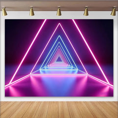 Lofaris Toile de fond de photographie néon triangle rose et bleu, arrière-plan abstrait lumineux pour studio photo