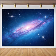 Lofaris Toile de fond de photographie galaxie bleue et violette avec étoiles, magnifique arrière-plan cosmique pour studio photo professionnel