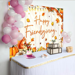Lofaris Toile de fond pour l'Action de grâce avec citrouilles et feuilles d'automne, décor de récolte pour fête entre amis et studio photo