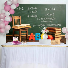 Lofaris Toile de fond de photographie thème école tableau noir et ABC, arrière-plan éducatif pour studio photo et apprentissage