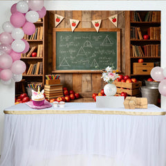 Lofaris Toile de fond de photographie scolaire avec tableau noir et livres, décor rustique pour studio photo et rentrée des classes