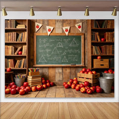 Lofaris Toile de fond de photographie scolaire avec tableau noir et livres, décor rustique pour studio photo et rentrée des classes
