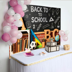Lofaris Toile de fond pour la rentrée scolaire avec tableau noir et fournitures, décor éducatif pour studio photo et événement scolaire