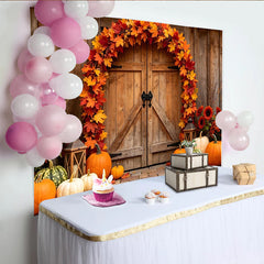 Lofaris Toile de fond d'automne rustique et citrouilles, arrière-plan de photographie pour portraits de saison en studio