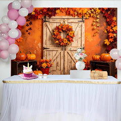 Lofaris Toile de fond d'automne rustique avec citrouilles, magnifique décor de récolte pour studio photo professionnel