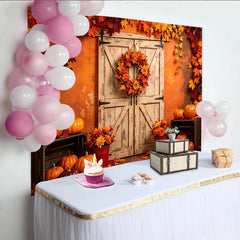 Lofaris Toile de fond d'automne rustique avec citrouilles, magnifique décor de récolte pour studio photo professionnel