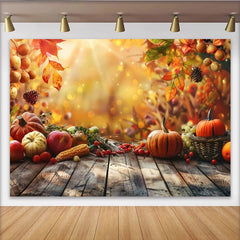 Lofaris Toile de fond pour l'Action de grâce avec citrouilles et feuilles d'automne, arrière-plan de récolte pour studio photo et fête