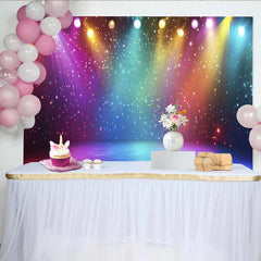 Lofaris Toile de fond de photographie lumières de scène et paillettes, magnifique décor de fête pour studio photo et événement