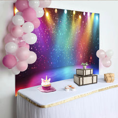 Lofaris Toile de fond de photographie lumières de scène et paillettes, magnifique décor de fête pour studio photo et événement