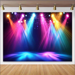 Lofaris Toile de fond de fête lumineuse avec projecteurs colorés, magnifique décor pour soirée dansante et studio photo
