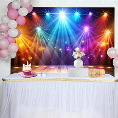 Lofaris Toile de fond de photographie de scène avec projecteurs colorés, magnifique arrière-plan pour fête et événement