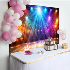 Lofaris Toile de fond de photographie de scène avec projecteurs colorés, magnifique arrière-plan pour fête et événement