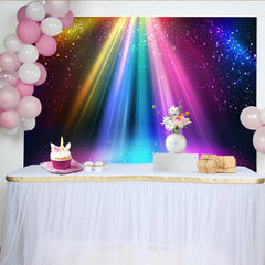Lofaris Toile de fond de photographie abstraite à faisceaux lumineux arc-en-ciel et paillettes, arrière-plan de scène pour studio photo