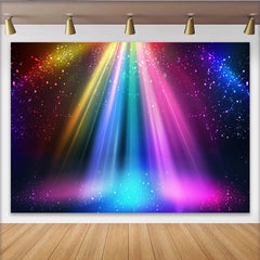 Lofaris Toile de fond de photographie abstraite à faisceaux lumineux arc-en-ciel et paillettes, arrière-plan de scène pour studio photo