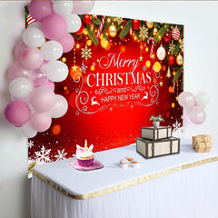 Lofaris Toile de fond rouge Noël et Nouvel An, décorations festives, magnifique arrière-plan scintillant pour studio et fête
