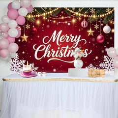 Lofaris Toile de fond de Noël rouge Joyeux Noël et flocons de neige, arrière-plan festif pour studio photo et célébrations