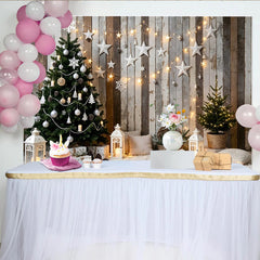 Lofaris Toile de fond de Noël avec sapin décoré et étoiles lumineuses, décor d'hiver pour studio photo et fêtes