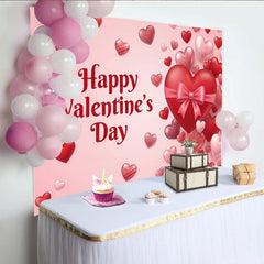 Lofaris Toile de Fond de F¨ºte Bonne Saint-Valentin avec C?urs Rouges et Roses et N?ud, D¨¦coration C¨¦l¨¦bration Amour Romantique