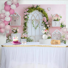 Lofaris Toile de fond de photographie florale romantique avec arche de roses et cœurs, magnifique arrière-plan de printemps pour studio photo