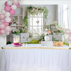 Lofaris Toile de fond florale romantique pour mariage avec roses, verdure et cœurs, élégant décor de studio photo pour événement