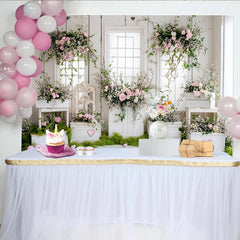 Lofaris Toile de fond de photographie florale avec roses roses et caisses en bois, décor romantique pour portrait