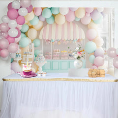 Lofaris Toile de fond anniversaire stand de desserts pastel pour fille, décor doux et charmant pour séance photo ou fête d'enfants