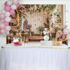 Lofaris Toile de fond de photographie florale rose et violette avec papillons, élégant arrière-plan de studio pour portrait et fête