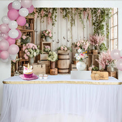 Lofaris Toile de fond de photographie florale et rustique, arrière-plan élégant pour studio photo avec roses et lierre