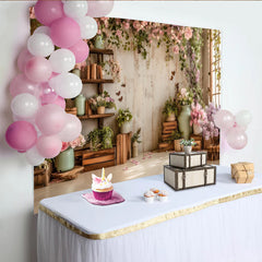 Lofaris Toile de fond de photographie florale rustique avec roses et verdure, magnifique arrière-plan printanier pour studio photo