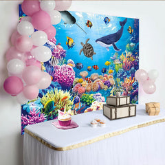 Lofaris Toile de fond de photographie sous-marine avec récif corallien, poissons colorés et vie marine, arrière-plan océan pour studio photo