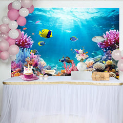 Lofaris Toile de fond de photographie sous-marine avec poissons et coraux, magnifique arrière-plan océanique pour studio photo