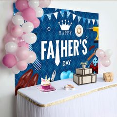 Lofaris Toile de fond bleue pour la Fête des Pères avec cravate et outils, décor élégant avec cœurs pour studio photo et célébration