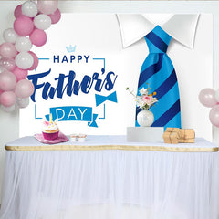 Lofaris Toile de fond pour la Fête des Pères élégante avec cravate bleue et col de chemise, décor de célébration pour studio photo