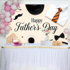 Lofaris Toile de fond Fête des Pères élégante avec cravate chapeau et moustache, arrière-plan de studio photo pour papa
