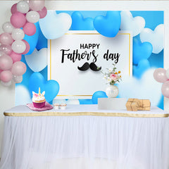 Lofaris Toile de fond bleue pour la Fête des Pères avec cœurs et moustache, magnifique arrière-plan pour célébration familiale et studio photo