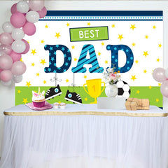 Lofaris Toile de fond pour la Fête des Pères Best Dad avec ballon de football et trophée, magnifique arrière-plan pour célébration sportive