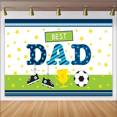 Lofaris Toile de fond pour la Fête des Pères Best Dad avec ballon de football et trophée, magnifique arrière-plan pour célébration sportive